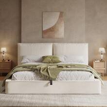 Bed Frame Beige 231 X 196 X 105 Cm - 米色 - 查看 4