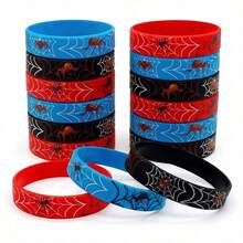 Superhero Silicone Wristband, Cartoon Spider Pattern Silicone Bracelet - Multi-color - View 3