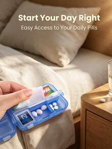 Portable 7-Day Pill Organizer Box With Labels, Mini Travel Daily Pill Box, Medication Storage Box, Kitchen Essential Bathroom Accessory, Wedding Decor, Living Room Decor, Kitchen Decor, Bathroom Decor, Bedroom Decor, Home Decor, Room Decor - Multicolor - View 5