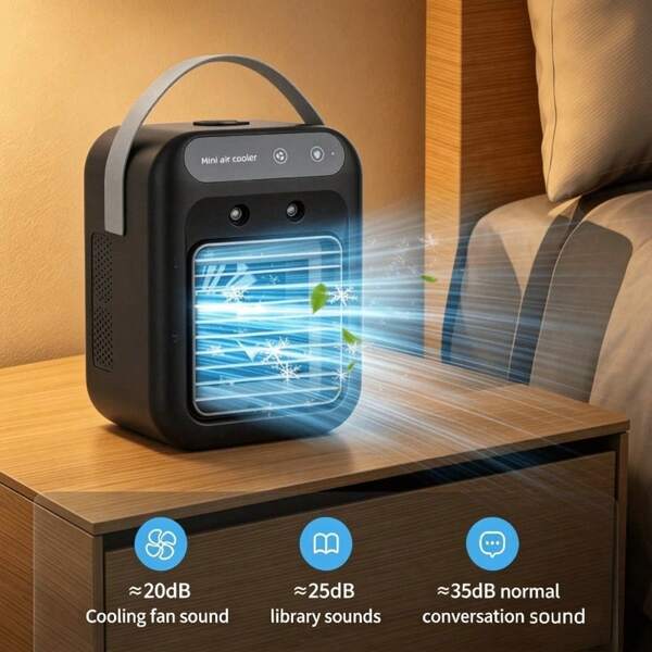 Portable All-In-One Air Cooler-A Mini Humidifier Fan With Cooling Function-USB Rechargeable Mini Air Cooler Fan-Portable Desk Cooling Device With Lithium Battery, Wireless, And USB Charging For Home, Office, Or Dormitory Use, Cooling Fan