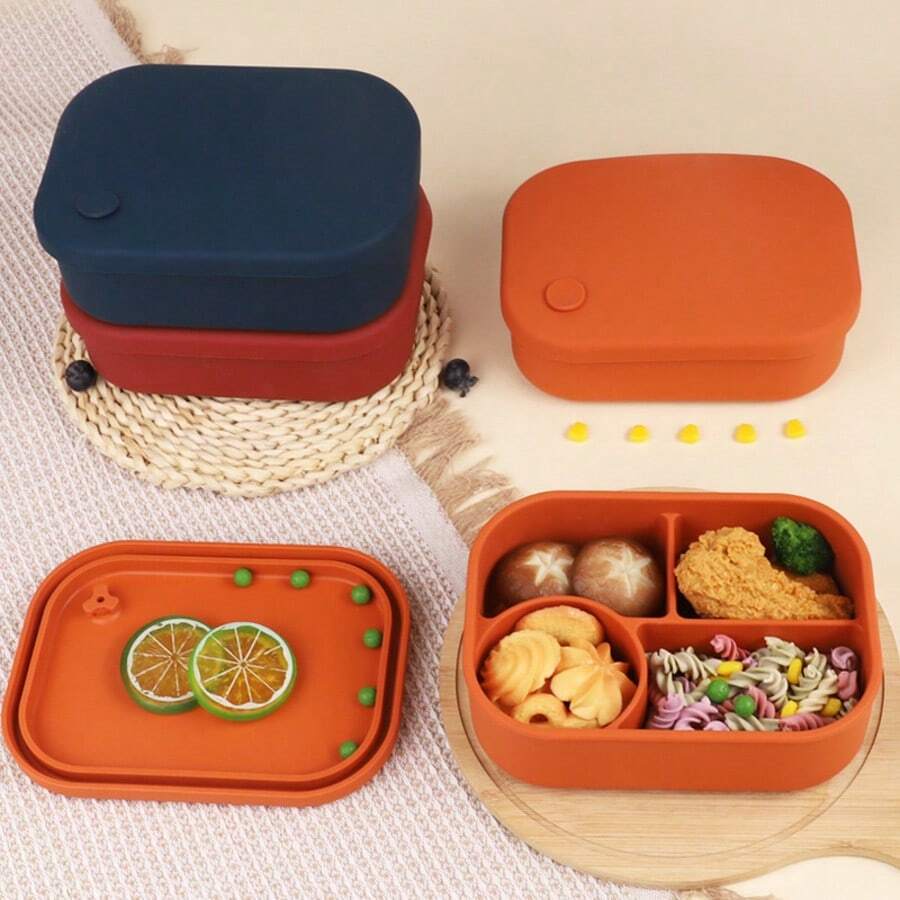 New Silicone Lunch Box, Microwave Heating Food Storage Container, Divided Sealed Bento Box, Multiple Other Styles Of Tableware Available