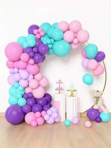 125pcs Pink And Purple Balloon Arch Kit, 5/10/12/18 Inch Purple Blue Pink Gold Balloons Suitable For Wedding Gift Parties, Princess Birthday Parties Decoration - Blue, Pink, and Purple Set - View 2