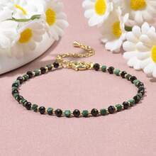 1pc Bohemian Style Mixed Natural Stone Bracelet With Amazonite, Amethyst, Garnet, Black Spinel, Adjustable, Multi-Color Cute Fashion Versatile Layering Jewelry For Women Daily Wear And Vacation - Multicolor - View 17