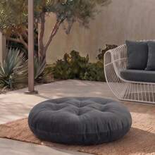 Ultra-Comfortable Round Seating Cushion - 40x40 Cm Fluffy Style - Dark Grey - View 2