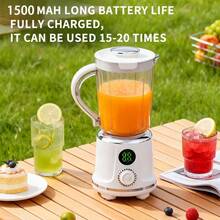 600ml 便攜式果汁機 250W 12刀片快速榨汁攪拌機，附旋鈕控制，高功率奶昔機，適用居家與戶外使用 - 彩色 - 查看 9