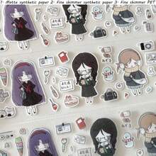 35cm/Loop Kawaii Discipline Department Girl Character Die-Cut Repackaging Sticker Roll For DIY Cute Goo Card Journal Scrapbooking Phone Case School Supply - Black - View 9