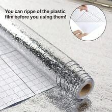 1 Roll - 40 Cm X 2-10 M Self-Adhesive Aluminum Foil Waterproof And Heat-Resistant Stickers, Kitchen Oil-Proof Stickers, Home Decoration Stickers, Suitable For Sinks/Cabinets/Drawers And Various DIY Decoration Uses. - View 2