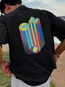 Men T-Shirts - 黑色 - 查看 2