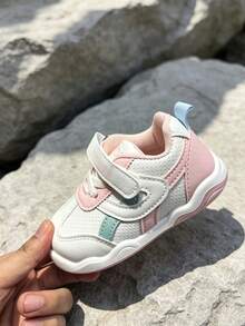1 par de zapatillas deportivas casuales para niños, bebés y niños pequeños, zapatos de skate, primavera verano, cuero transpirable, cómodos, de moda, con cierre de gancho y bucle, zapatos para niños para todas las estaciones, primavera otoño, nuevos zapatos de cuero transpirables para niños, estilo preppy, zapatos para niñas, zapatos para bebés, zapatos para niños pequeños, zapatos para caminar, uso al aire libre - Rosa - Ver 2