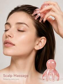 2PCS/1PC Cute Octopus Head Massager, 8 Tentacles, Head Massager, Gua Sha Facial Tool, Head And Body Relaxation, Unique Massage Points, Manual Deep Tissue Massage Tool, School, Back To School, Travel, Travel Essential, Home Essential, Spa, Massage Tool, Massage - Multicolor - View 4