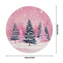 1/2/4//6/8 Christmas Themed Christmas Tree And Snowflake Snowman Garland Placemats, 15 Inch Single-Sided Circular Party Placemats, Suitable For Party Kitchen And Dining Decoration, Banquet Decoration, Very Suitable For Christmas Home Decoration - Multicolor - View 7