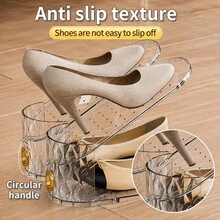 20pcs Adjustable Shoe Slot Storage Rack, Space-Saving Closet Shoe Stacking Rack, Double-Layer Shoe Storage Rack, Suitable For Sneakers, High Heels And Flat Shoes - Clear - View 5