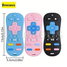 Bneseus 1pc Cartoon Remote Control Shaped Baby Teething Toy, Peanut Design Silicone Sensory Soothing Toy, Soft Silicone Material Newborn Teether, Suitable For Boys And Girls Halloween Gift, Small Gift To Put In Christmas Stocking - Remote-controlled Teething Toy - View 3