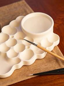 Large Bubble Palette, Suitable For Handmade Glossy Plastic Artist Palette, With Multi-Hole Bubble Wells, White, Applicable For Watercolor, Paint, Suitable For Hobbyists, Students And Professional Artists, Gift - Multicolor - View 1