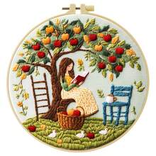 Humans And Animals Embroidery Kit For Adult Beginners. Includes Manual, Printed Fabric, Hoop, Needles, Threads & Stitch Guide. Great Home Gift For Women. Size: 15x15cm/5.9in Or 20x20cm/7.9in. - Humans Animals - View 15