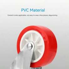 4件/組 1-3英吋家具腳輪 PVC紅色萬向轉向輪 平台推車配件滾輪 - 4PCS - 查看 7