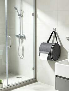 1pc Portable Foldable Toilet Paper Holder With Adjustable Strap, Cat-Proof Honeycomb Tissue Dispenser, Large Capacity Storage Rack, Fabric Finish, Suitable For Camping, Home And Office, Camping Toilet Paper Holder, Camping Essentials, Wall-Mounted Storage - Multicolor - View 6