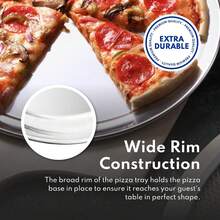 New Star Foodservice Restaurant-Grade Aluminum Pizza Pan/Tray, Wide Rim, 8 Inch, Pack Of 6 - ColorA - View 5