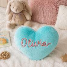 MerexSync Personalized Heart-Shaped Pillow With Customized Name Design, Pajama Party Cushion For Room Decor, Teacher Birthday Gift - Multicolor - View 9
