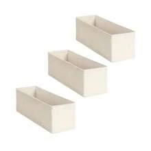 Caja de almacenamiento plegable con textura de lino, organizador de ropa interior, calcetines y bragas, contenedor divisor apilable para cajones de armario, para organización del dormitorio, dormitorio universitario y hogar - Multicolor - Ver 8
