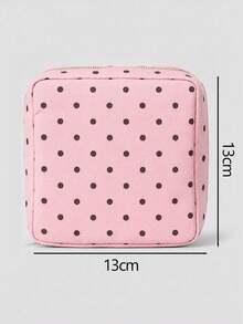 Polka Dot Pattern Sanitary Napkin Storage Bag, Compact Women's Hygiene Products Storage Bag, Girls Mini Bag, Minimalist Multi-Functional Coin Purse, Makeup Bag, Sanitary Napkin Storage Bag, Suitable For School, Work, Travel, Elegant Holiday Travel Small Bag, Travel Essentials, Back To School Must-Haves, Vacation Essentials - Multicolor - View 7