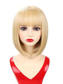 Short Straight Bob Synthetic Wigs Pink Hair Wig With Bangs For Women Cosplay Cute Wig Heat Resistant Fiber Halloween Wear - Multicolor - View 31