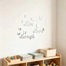 12pcs Golden Butterfly Mirror Stickers Wall Mirror Stickers Home Decoration - Multicolor - View 3
