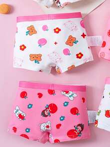8pcs/Set Girls' Soft & Comfortable Cute Panda & Fruit Pattern Briefs Underwear Set - Multicolor - View 6