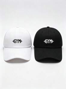 1pc Men Casual Minimalist Abstract Dumbbell Letter Logo Print Baseball Cap, Adjustable Back, Suitable For All Season Fashion Wear For Daily And Outdoor,Summer,Beach,Holiday,Festival,Travel - Multicolor - View 14
