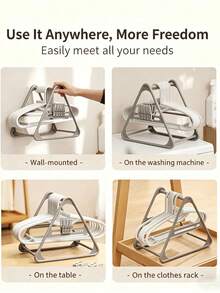 Large Capacity Stackable Clothes Rack - Multi-Functional Detachable Clothes Storage Organizer, Spring-Loaded, Perfect For Home Laundry Room, Closet And Bedroom Decor. Keeps Your Space Neat And Organized, A Must-Have Gift For Every Home - Multicolor - View 8