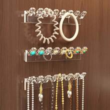 3/9 Packs Wall Mount Acrylic Jewelry Organizer With 8 Hooks, Multifunctional Hanging Jewelry Display Rack, Space Saving Storage For Necklaces, Bracelets, Earrings & Rings, Polished Plastic Decor Holder, Perfect Gift Halloween - Multicolor - View 8