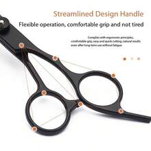 3Pcs Matte Black Hair Scissors Set,6.5 Inch Straight Cutting Shear & Thinning Scissors With Hair Comb,Ergonomic Handle Professional Barber Hairdressing Tools For Salon & Home Men Women Hair Trimming - Black - View 10