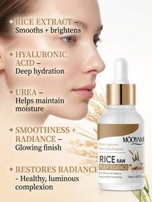 MOOYAM 2pcs Essence Bubur Beras Mentah MÔOYAM, Diperkaya dengan Asam Hialuronat Beras & Urea, Essence Perawatan Kulit yang Menutrisi dan Melembapkan untuk Kehalusan & Kilau Bercahaya, Meningkatkan Kelembapan Kulit Tahan Lama, Serum Wajah Harian untuk Menghaluskan Tekstur Kulit, Perawatan Kulit Harian - Beras - View 6