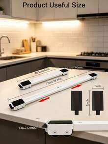 Adjustable Length Stainless Steel Appliance Moving Rack With Wheels, Locking Safety Brake Device, Base Support, Quiet Home Foot Pads, Suitable For Moving Heavy Furniture. Bottom Equipped With Rubber Non-Slip Pads, Easily Move Wardrobes, Refrigerators, Washing Machines, Dryers And Other Heavy Appliances. - Multicolor - View 11
