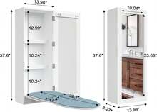 Rotation Wall Mounted Ironing Board With Storage Cabinet,Built In Ironing Board & Folding Support Frame, Wall-Mounted Mirrors For Home, Apartment & Small Spaces - 白色 - 查看 5