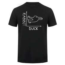 Funny Math T-Shirt With Rabbit And Duck Design For Men, Y2K Cotton Clothing, Breathable, Unisex, Hip Hop Fashion, New 2026 - 款式 - 查看 1
