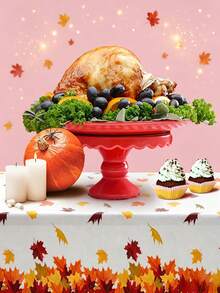 2Pcs 54 X 108 Inch Fall Harvest Plastic Tablecloth - Autumn Pumpkin Maple Leaves Disposable Rectangle Table Cover For Thanksgiving Day Parties, Dinners, And Celebrations, Indoor Outdoor Table Decorations Party Supplies Favors - View 7