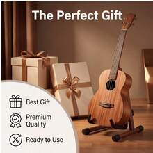 Guitar Stand | Solid Wood Walnut Color - Instrument Guitar Stand, Adjustable Floor-To-Floor A Cross Stand, Suitable For Original Sound Electric Guitar, Ukulele, Cello, Mandolin, Banjo, Foldable Guitar Stand, A Must-Have Gift For Instrument Guitar - Camel - View 8