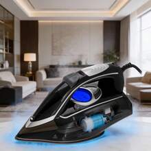 Adler مكواة بخار بمضخة مياه وشاشة LCD وقوة 3000 واط وقاعدة SWIFT GLIDE مؤكسدة وبخار عمودي 260 جم/دقيقة و65 جم/دقيقة وميزة منع التنقيط ومكافحة التكلس وسعة 450 مل باللون الأسود - قابس اتحاد أوروبي نوع E (220 إلى 240 فولت) - مشاهدة 11