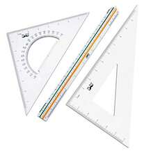 Architectural Triangular Ruler Set With 12 Inch Triangular Scale 11 Inch 30/60 And 8 Inch 45/90 Triangles - Clear - View 4