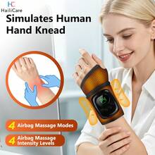 Hailicare Airbag Massage Wrist Support, 4-Level Intensity 3-Level Heat Therapy, USB Rechargeable, Home Office Wrist Care Band, Hand Massager, Christmas Holiday Gift - View 1