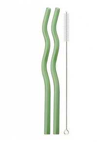 GASUDIN 1/2/5Pcs Wavy Glass Straws With Cleaning Brush, Reusable Colored Borosilicate Glass Straws, Dishwasher Compatible, Drinking Straws For Smoothies, Cocktail, Tea, Coffee, Lemonades, Kitchen Utensils & Holiday Gifts, Back To School - View 14