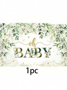 1 Set Dekorasi Bayi Warna Hijau Sage, 55 Balon Lengkung Hijau, Kotak Hadiah Bayi, Taplak Meja dan Latar Belakang, Dekorasi Pesta Bertema - MultiWarna - View 9