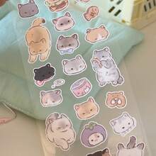 Cuộn nhãn dán PET cắt hình đầu mèo Kitty dễ thương 35cm/vòng, nhãn dán tái sử dụng chống nước cho DIY thẻ Goo, nhật ký, scrapbook, thẻ ảnh, ốp điện thoại và collage - màu đen - Xem 2