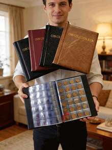 1pc 240-Slot Coin Collection Album, Ancient Coin Holder, Money Storage Book - Multicolor - View 1