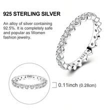 1 Pieces Women Rings Jewelry High Quality Cubic Zirconia Inlay Original 925 Sterling Silver Heart Patchwork Hoop Rings - Silver - View 5