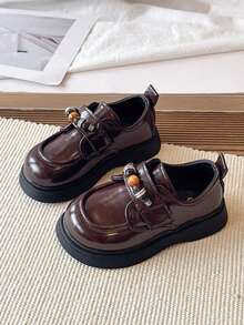 Girls' Mary Jane Shoes 2026 Autumn New Vintage Fashion Lightweight Breathable Performance Princess Shoes For Kids Soft Sole Non-Slip - Brown - View 2