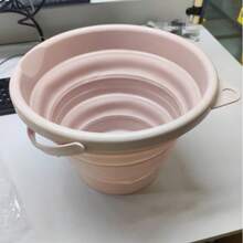可折疊塑膠水桶附手柄，大容量折疊式水容器，輕量便攜洗滌桶，適用於洗車、露營、釣魚、居家清潔 - 彩色 - 查看 9