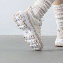 Skechers Sepatu Sneakers Kasual Wanita D'LITES Classic Platform Peningkat Tinggi untuk Perjalanan Sehari-hari, Sepatu Panda, Sepatu Ayah - Putih pucat - View 5