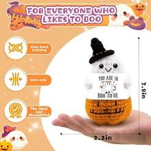 1pc Crochet Ghost Gift With Fun Message Card, Cute Halloween Keepsake, Suitable For Women And Men Friends Boo Basket, Halloween Birthday Gift, Christmas Valentine's Day Birthday Gift For Girlfriend/Boyfriend - Multicolor - View 7